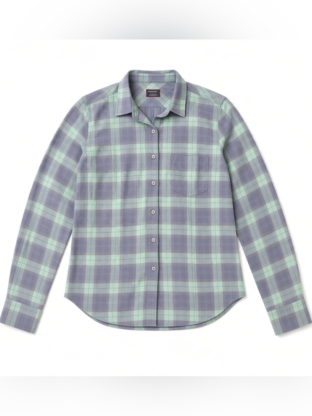 UNTUCKit Women's Mint and Gray Plaid Button-Down Shirt Size 4